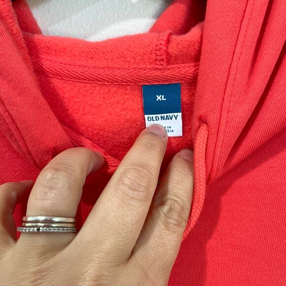 Old Navy Coral Cropped Zip Up Hoodie Casual Athleisure Size XL - Picture 4 of 7
